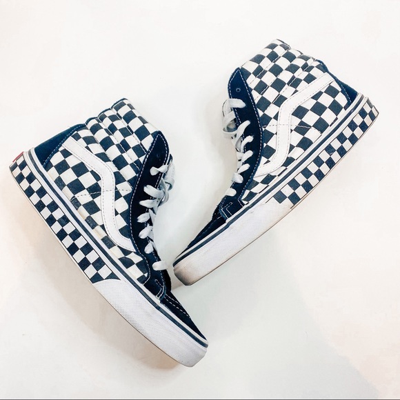 Vans Shoes | Vans High Cut Black White Full Checkered High Top Sneakers | Color: Black/White | Size: 7 | Hawhit353's Closet